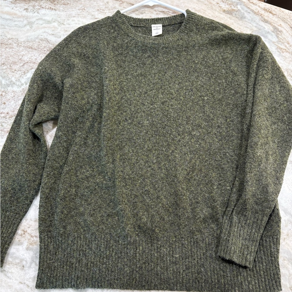 Melrose and Market Olive Crewneck Sweater
